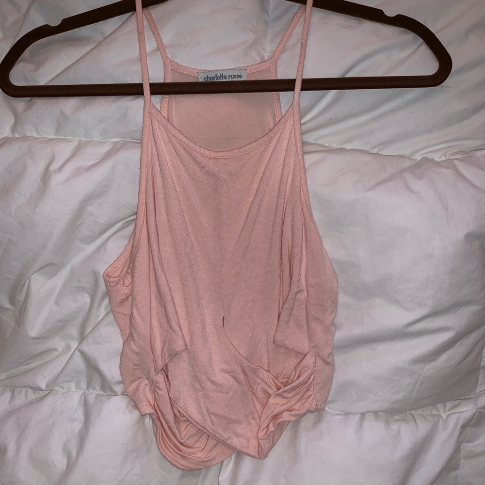 Light pink crop tank top from Charlotte Russe.
